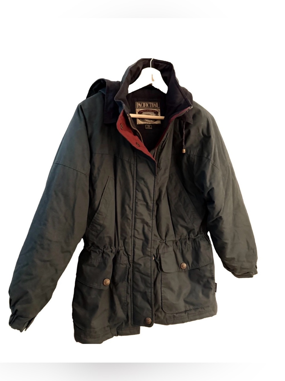 Vintage Pacific Trail Hooded Outdoor Parka Jacket Womens S Green Gorpcore Hiking
